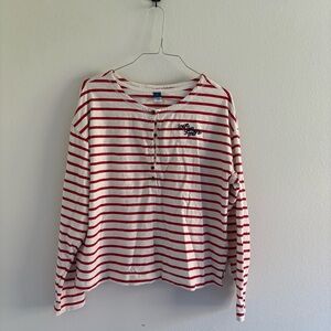 Old Navy‎ • Red and White Striped Long Sleeve Shirt